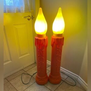 Set of 2 vintage Christmas candle blow molds